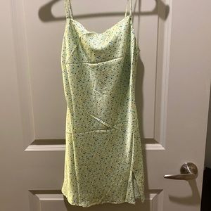 light green floral dress